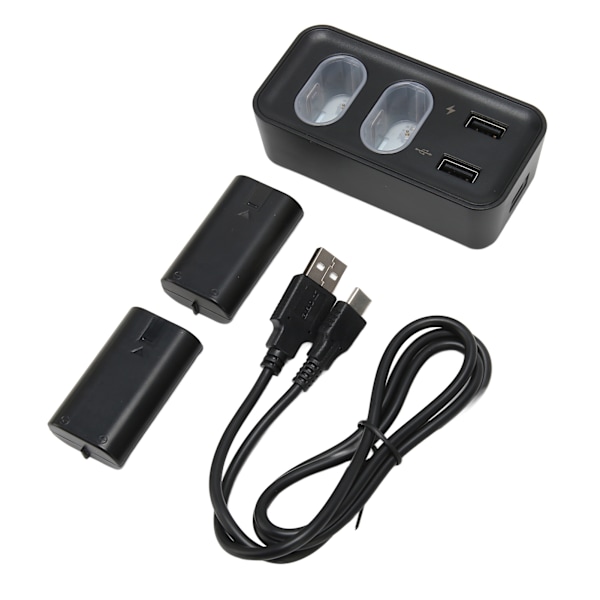 Kontrollbatteripaket 2 st 800 mAh uppladdningsbara batterier med USB-laddningsstation för Xbox One X S-serien