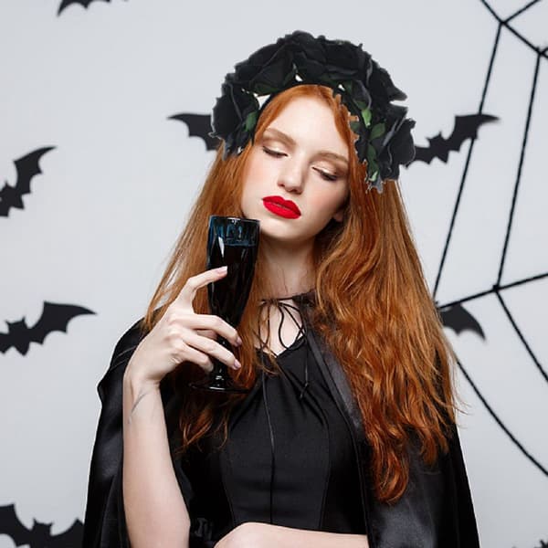 Roseblomstslør Halloween Kostume Hårbånd De Sorte KLB
