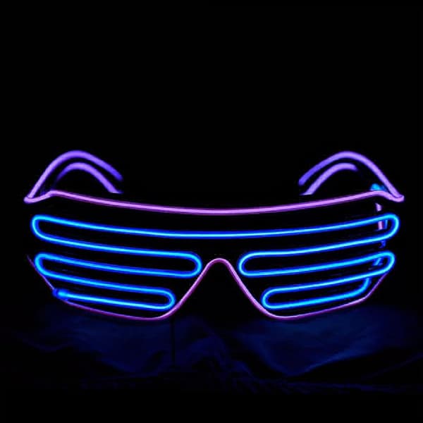 Shutter EL Wire Neon Rave Briller Blinkende LED Solbriller Lys Opp