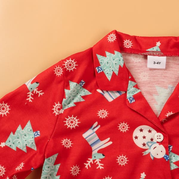 Familiepyjamas til jul - Julepyjamas Matchende sæt barn rød child red 3-4Y