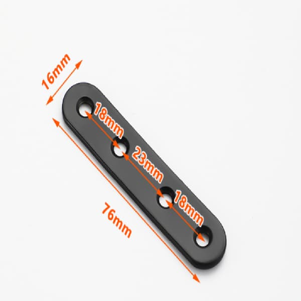 10 kappaletta 76x16 mm litteä kulmarauta huonekalujen kiinnitykseen - musta