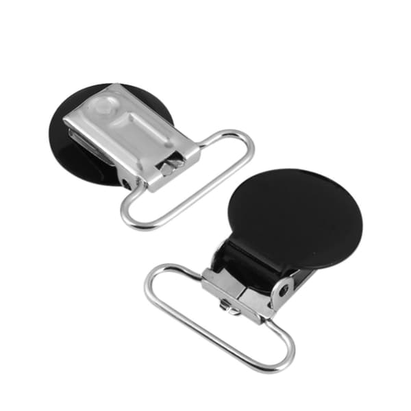 25 mm runde seler sutteclips - 10-pak (sort)