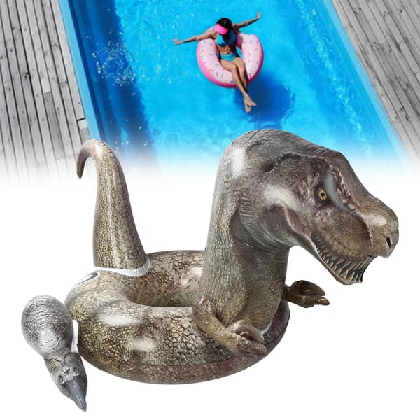 Dinosaur Pool Float PVC 3D T Rex Simring Uppblåsbar för Vuxna Tonåringar Barn