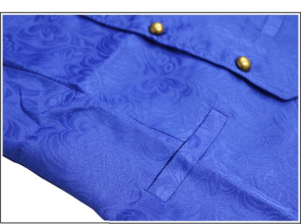 Paisleyvästar för män viktoriansk steampunk gotisk kostymväst blå blue L