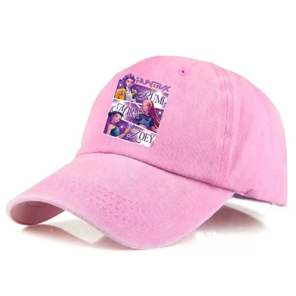 Kpop Hunt Witch Group Baseballcaps for barn, vasket bomullstrykt sportshatt for vår og høst, uformell solhatt med flere stiler for gutter og jenter pink-4 56-60cm
