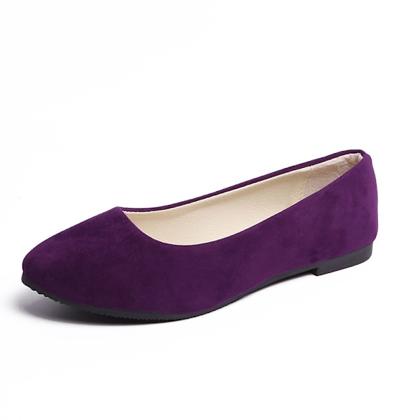 Spidse Sko Enkelt Sko Dame Flade Letvægts Damesko Lilla 36 purple