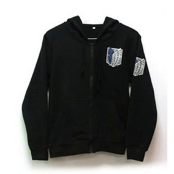 Cosplay Hættetrøje Sweatshirt Attack on Titan Langærmet Hættejakke Unisex sort S black