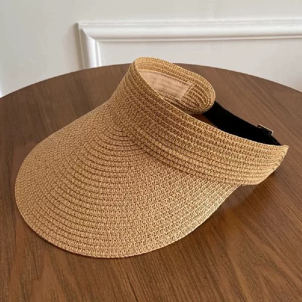 Damehatt med bred brem, stråhatt, golfsolhatt, sommerlue 1