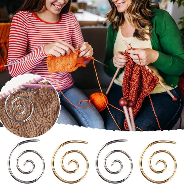 4 stycken spiralstickor för handarbete (silver + guld)
