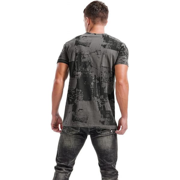 T-shirt för män med mönster Grey L