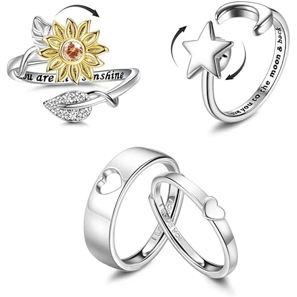 Anti-stressring, 4 ringar Flerfärgad MultiColor