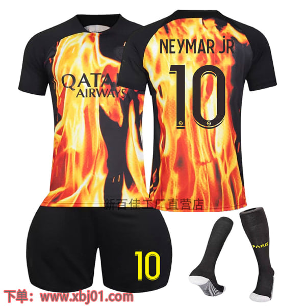 23-24 Neymar Jr 10 Paris Saint-Germain special edition co-branded nyaste säsongsenliga vuxna och barn fotbollströja Adult XXL（190-200cm）