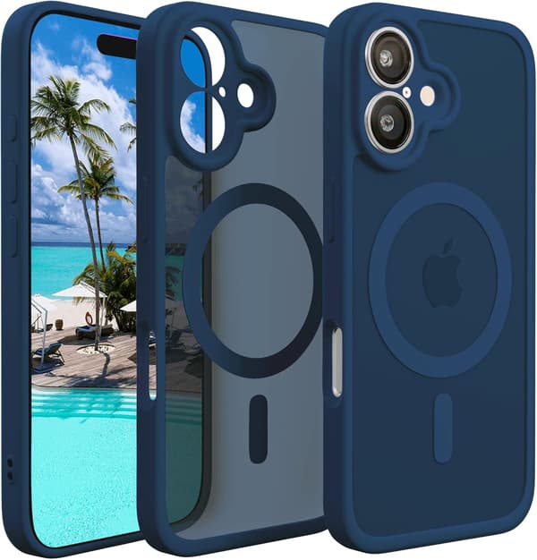 iPhone 16 Deksel - Magsafe Frostet Deksel Dark blue