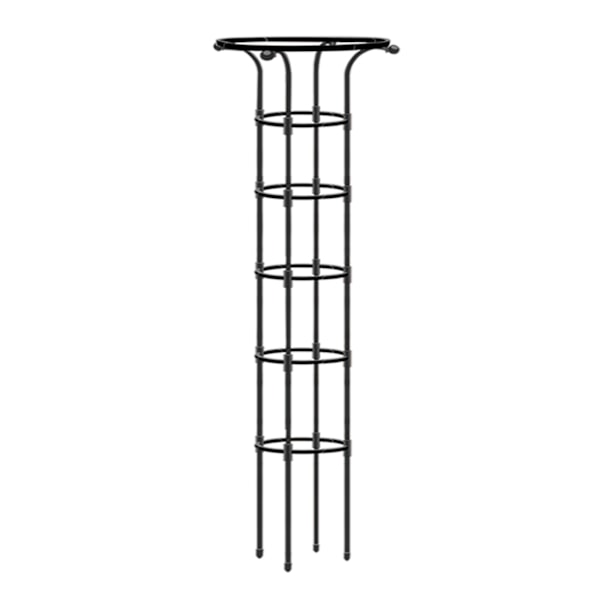 Enkel cirkelformad spaljé för växter - svart, höjd 185 cm, cirkeldiameter 28 cm