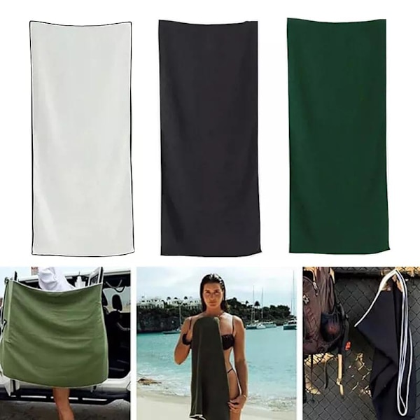 Multifunktionel Magnetisk Badehåndklæde til Udendørsbrug Mikrofiber Hurtigtørrende Rejse Camping White