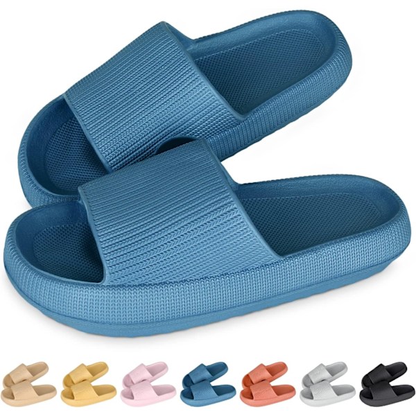 Damer Tykke Platform Sky Slippers grå blå blå 40-41