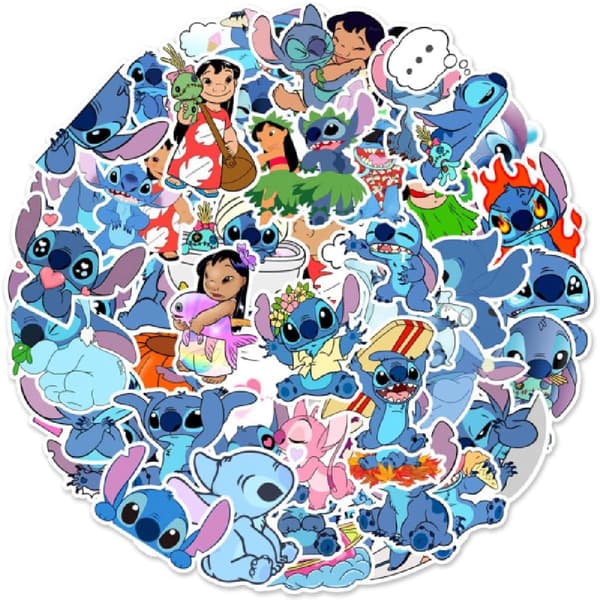 100 kpl Stitch-tarroja, Lilo & Stitch -tarrat OLilo