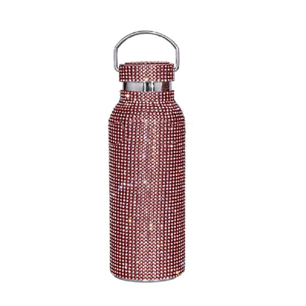 Diamantvandflaske Bling Rhinsten Rustfrit Stål Termoflaske, 100% Ny Rød rode