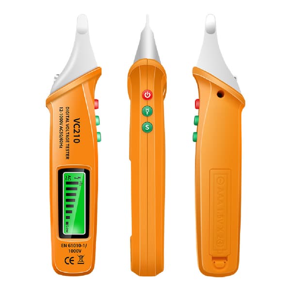Voltmeter Elektrisk Sensor Testpen Digital AC Spændingsmåler Orange