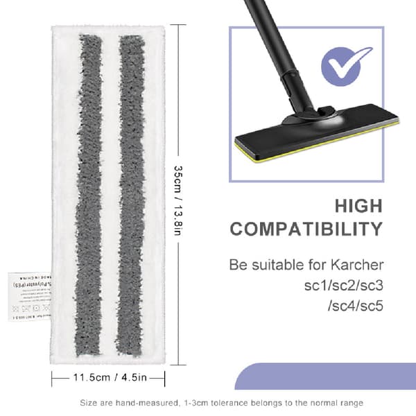 Sæt med 4 tilbehør til Kärcher SC2 SC3 SC4 SC5 damprenser med Kärcher Easy Fix dampklud