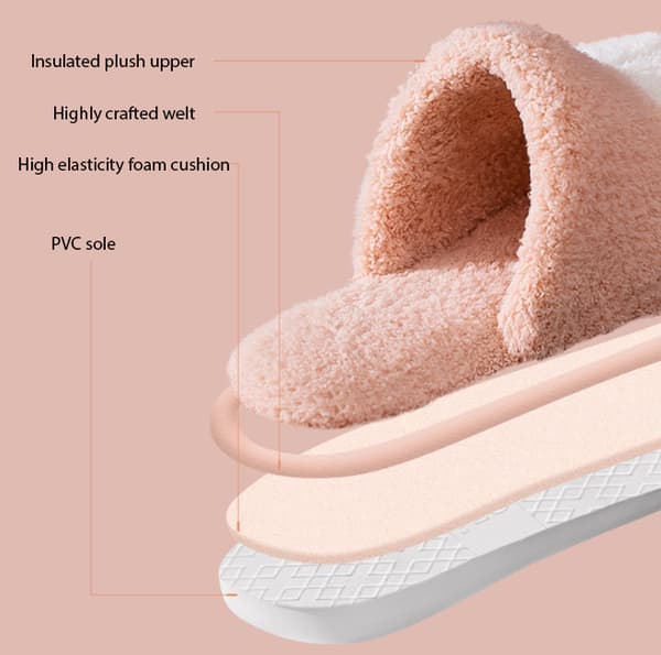 Varma plyschtofflor Kattfotsdesign Hemmaskor för kvinnor rosa pink 36-37