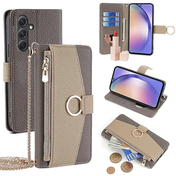 För Samsung Galaxy A54 5g Läderfodral Plånbok Crossbody Pu Läder Stativskydd