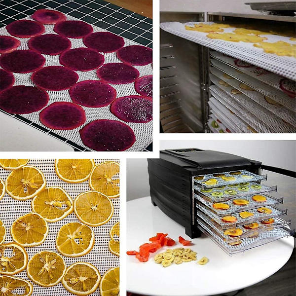 Ickefastklibbiga Silikon Dehydratorark, Frukt Dehydrator Mattor Återanvändbara Ångkokare Mat Mesh Ark För Frukt Y