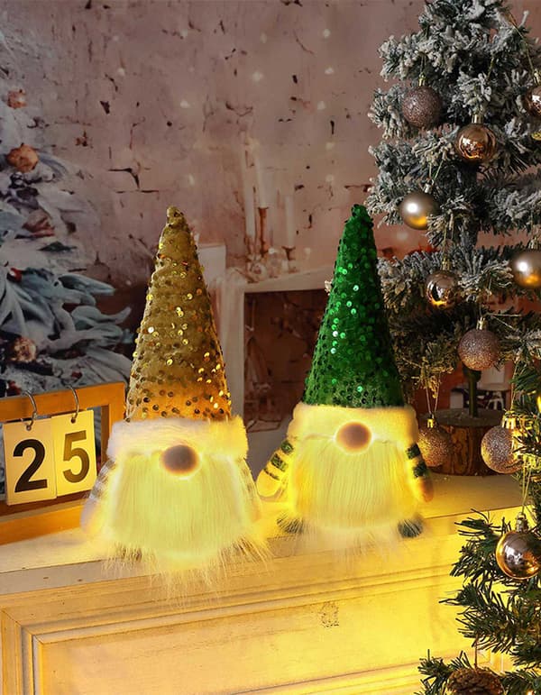 LED Santa Rudolf Plyschdocka Polyester Juldekoration red