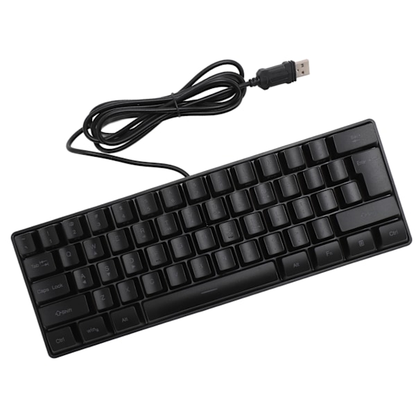USB-kabelansluten gamingmusmatta 60 procent RGB-bakgrundsbelysning 61 tangenter bärbart kompakt tangentbord för PC-spelare Skrivare Svart