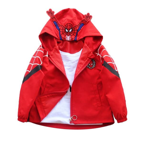 Superhelter Gutter Glidelås-hettegenser, Gutter Spider-Man Hettegenser rød red 130