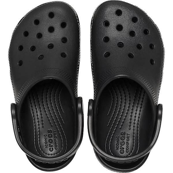 Crocs klassiske hulsko til børn sort white M5/W7