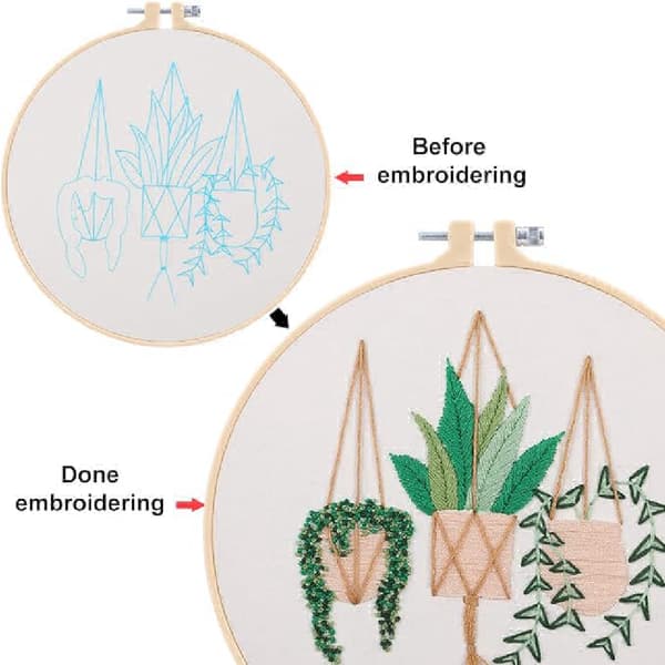 Broderisæt til begyndere, DIY korsstingsbroderi startsæt Bamboo net 2