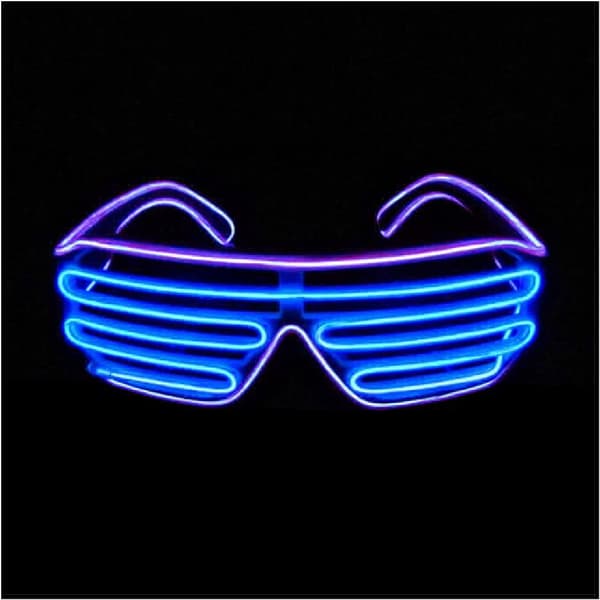Shutter EL Wire Neon Rave Glasögon Blinkande LED Solglasögon Lysande
