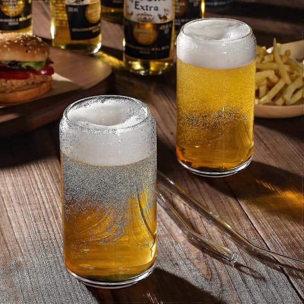 Dricksglas med glasstrån 4-pack - 47 cl burkformade glas, ölglas, iskaffe G