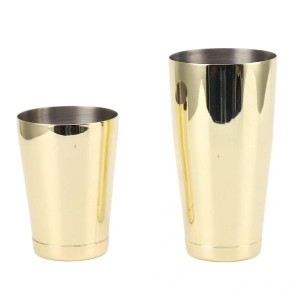 304 rustfritt stål 2-delt cocktailshaker - gullbelagt bartenderblander med basekopp