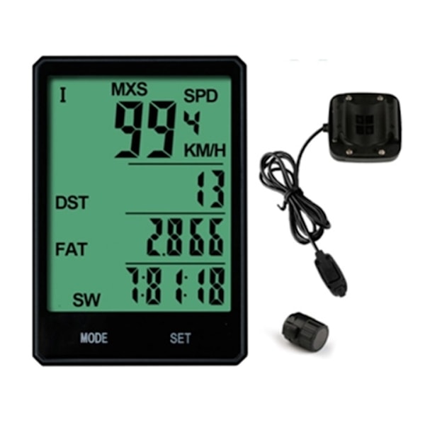 Cykeldator med LCD-display, Svart 200