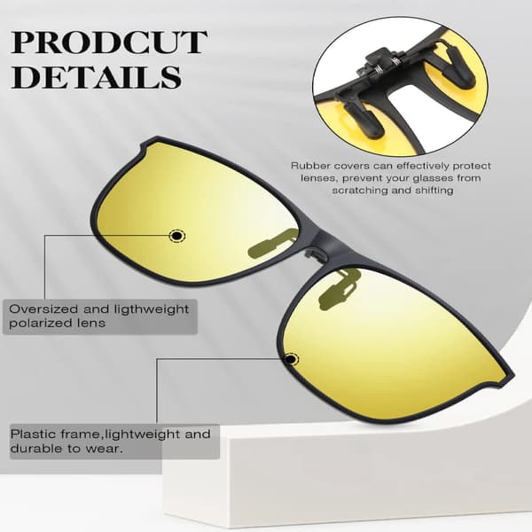 3 par store polariserende clip-on solbriller
