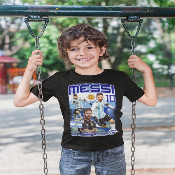 Messi Svart T-shirt - Argentina spelartröja M Medium m
