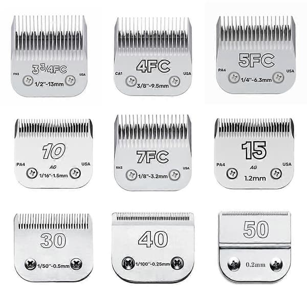 3F 4F 5F 7F 9# 10# 30# 40# 50# Professionelt kæledyrsklipperblad A5 passer til de fleste Andis Oster klippere Keramisk blad-FX- 5FC-6.3mm