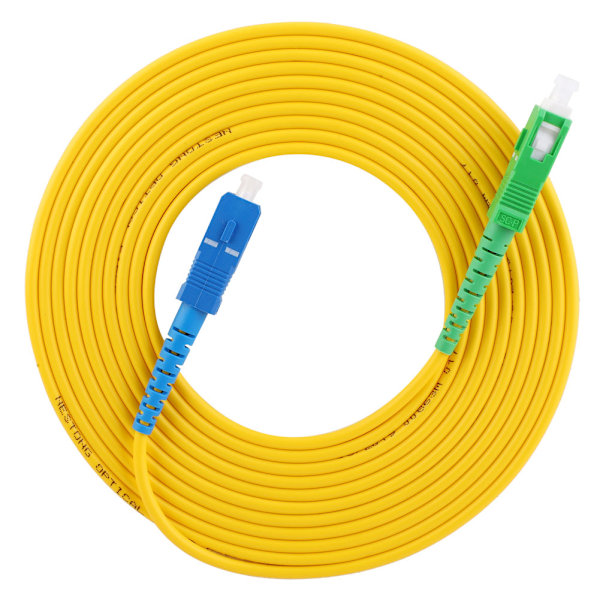 Premium PVC Singlemode Fiberoptisk Patchkabel, SC APC till SC UPC, 15 Meter Lång