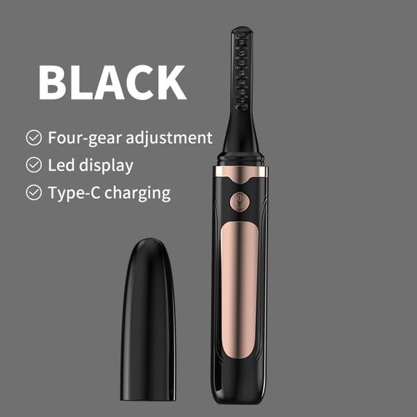 Elektrisk øyenvippebøyer med 4 temperaturinnstillinger, LED, USB oppladbar Black