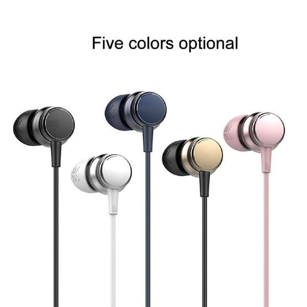 In-ear hovedtelefoner - kablede hovedtelefoner med mikrofon og bas, hvid