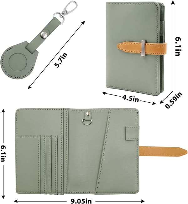 AirTag Passfodral, Passplånboksfack, Multifunktionellt RFID-blockerande Passfodral Plånbok, Resa (Lokaliserare ingår ej) Brown