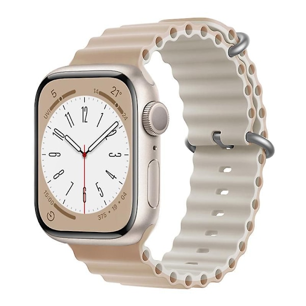 Ocean-ranneke Apple Watch -rannekkeelle 44 mm 40 mm 45 mm 41 mm 49 mm 42 mm 38 mm älykellon silikonihihna Iwatch Ultra Series 7 6 3 Watch 8 38 40 41 mm pink Sand-Antique 38 40 41mm