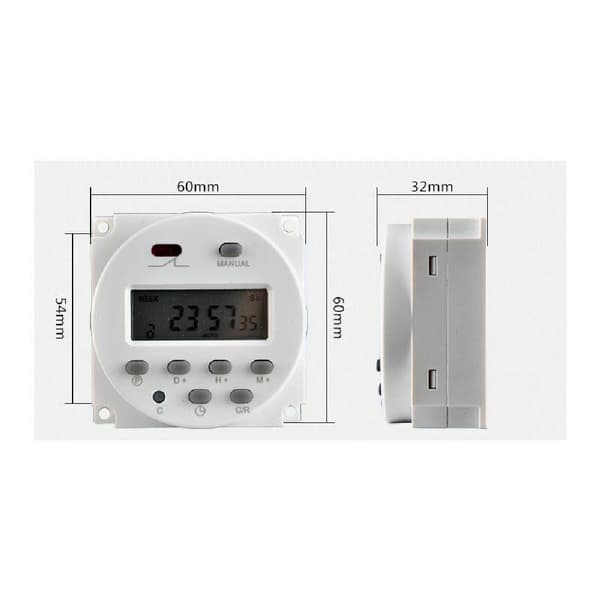 Timerbrytare 12V 16A Digital Elektronisk LCD Tidsreläbrytare Pro