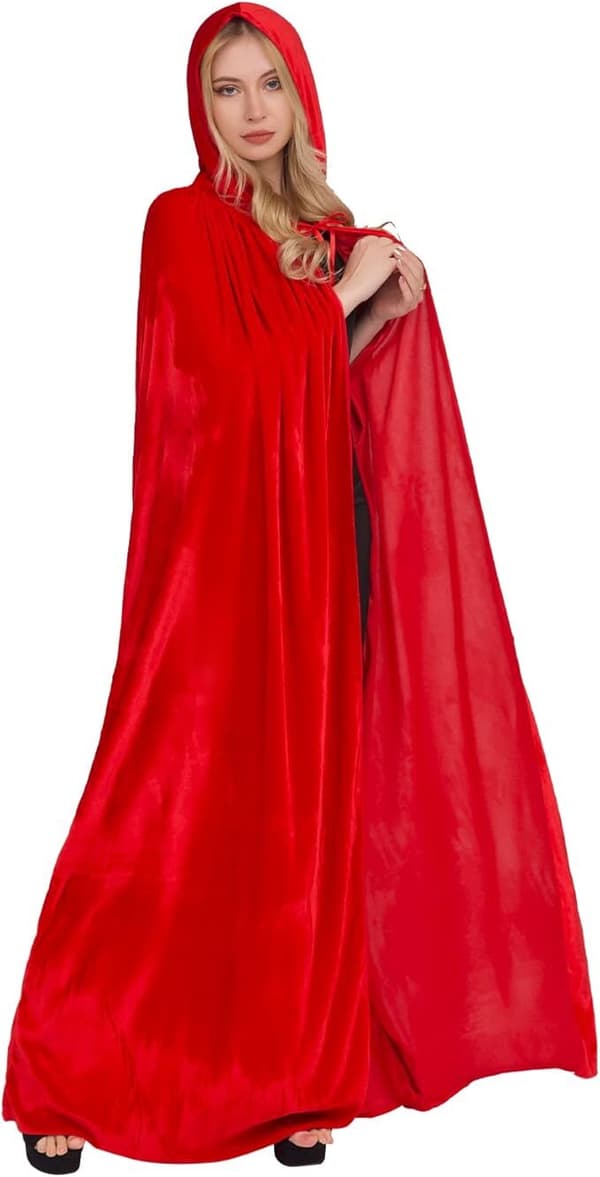 Unisex hettekappe, Halloween-kappe for Cosplay rød red 120cm without hat