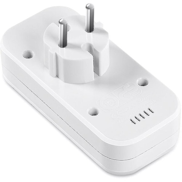 Multi USB-uttak, 4 i 1 skjøteledning USB-lader med 3 AC-utganger 10A, 2500W og 2 USB-porter, elektrisk vegguttak ideelt for soverom hjemmekontor