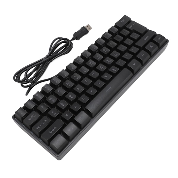 USB-kabelansluten gamingmusmatta 60 procent RGB-bakgrundsbelysning 61 tangenter bärbart kompakt tangentbord för PC-spelare Skrivare Svart
