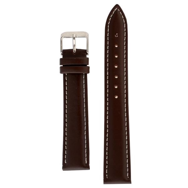 Vadderat läderarmband 18/20/22/24 mm Mörkbrun 20 mm DarkBrown
