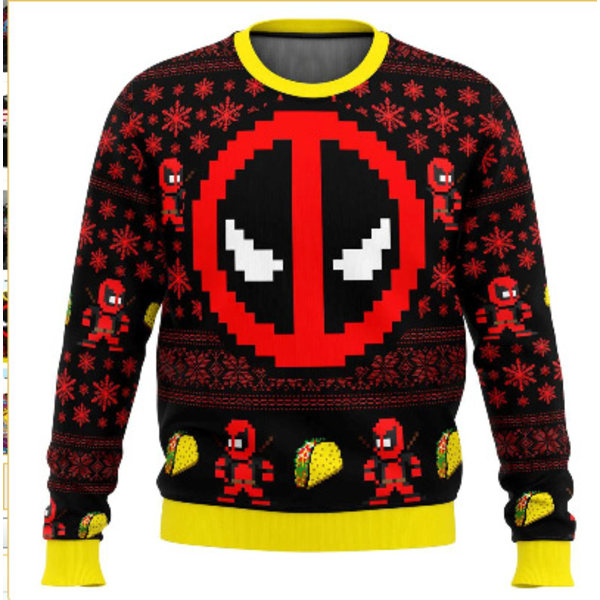 Pixel Spider-Man Stygg Julgenser Pullover Menn 3D Genseroppå S Pixel Spider-Man